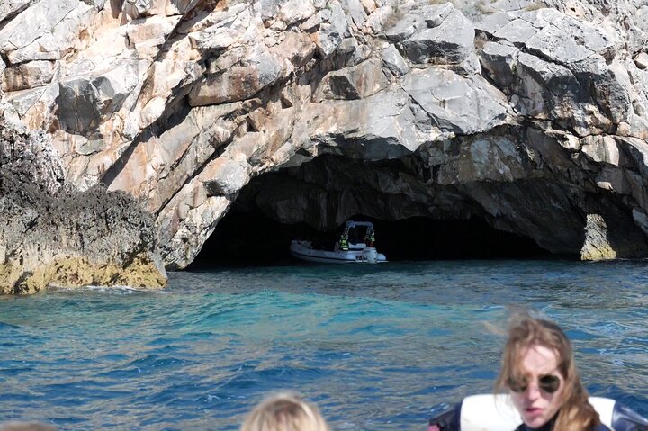 Speed Boat Tour to Vlore's Secret Blue Cave at Grama Bay