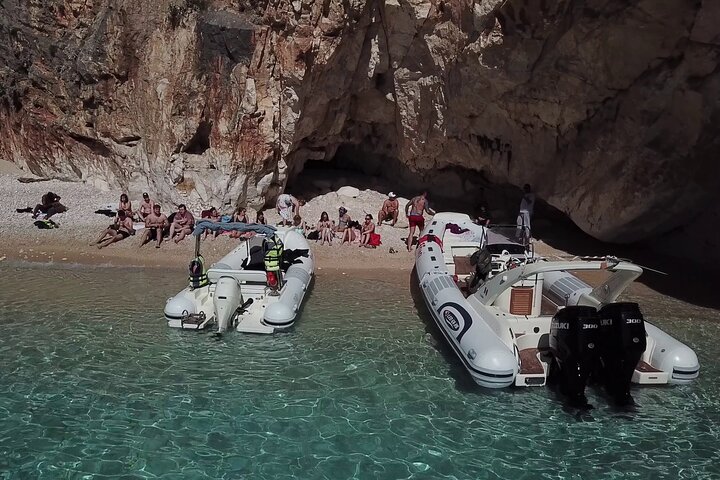 Speed Boat Tour to Vlore's Secret Blue Cave at Grama Bay