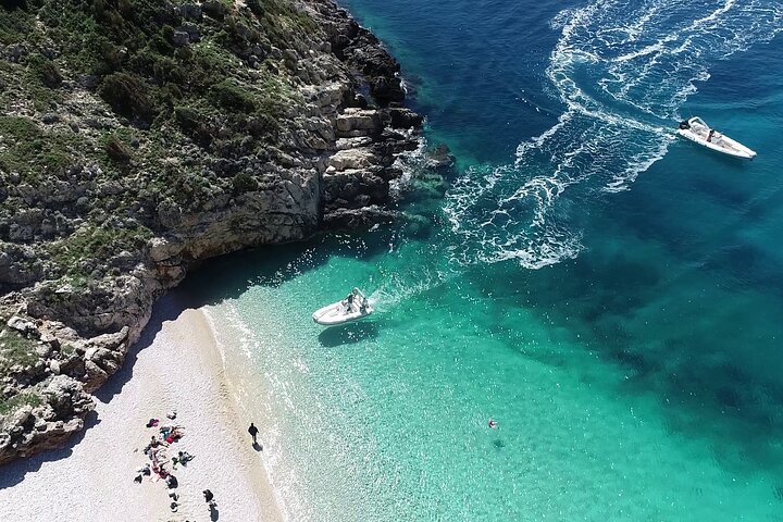 Speed Boat Tour to Vlore's Secret Blue Cave at Grama Bay