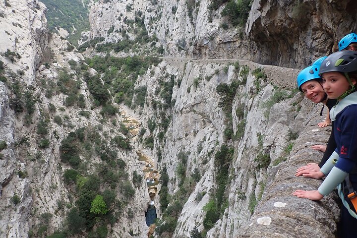 Canyoning descent of the Galamus Gorge