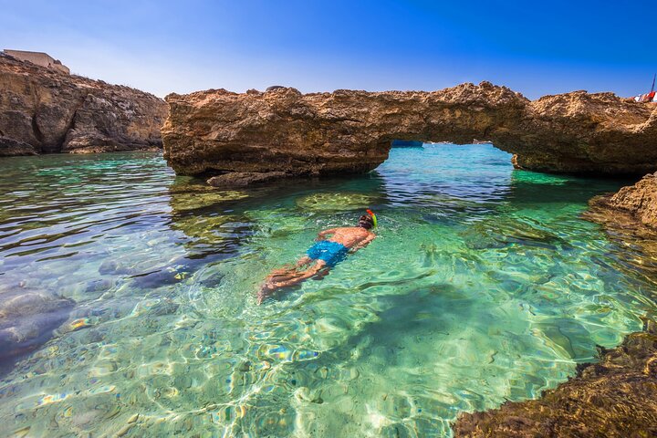 From Sliema: Three Bay Cruise with Lunch and Optional Transfers
