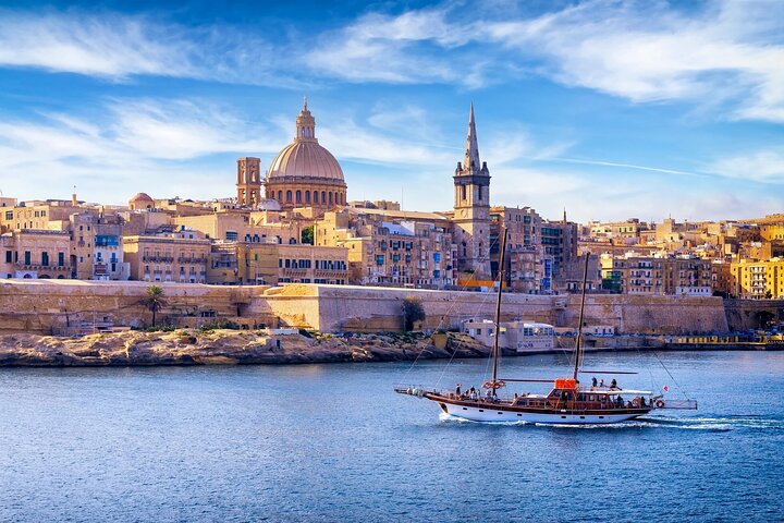 From Sliema: Three Bay Cruise with Lunch and Optional Transfers