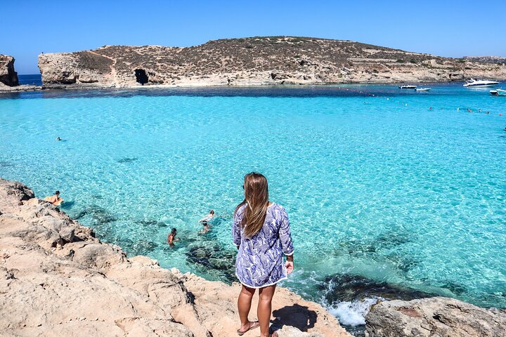From Sliema: Three Bay Cruise with Lunch and Optional Transfers