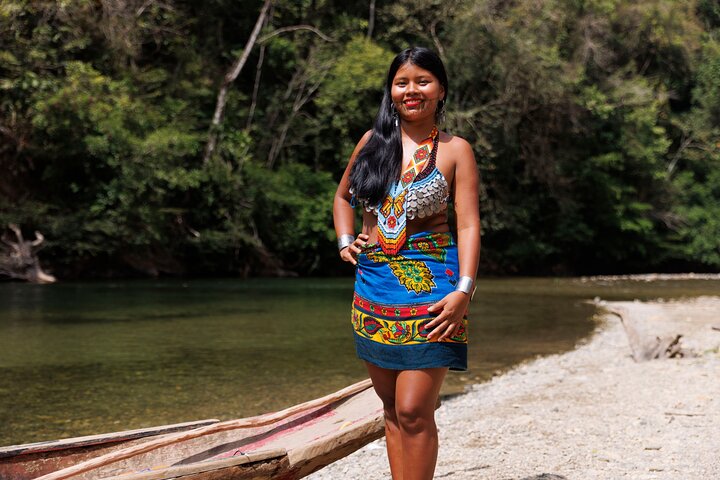 Panama City Visit an Indian town Embera and waterfall with lunch