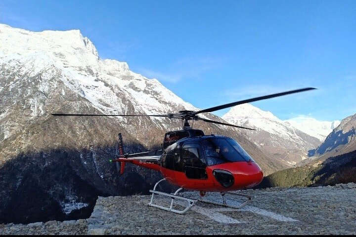 Helicopter pick up from Namche to Kathmandu