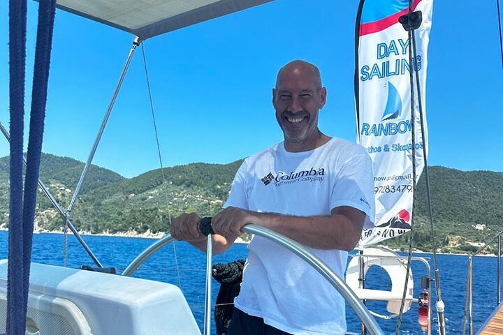 Day sailing Skiathos Skopelos with lunch on Rainbow yacht