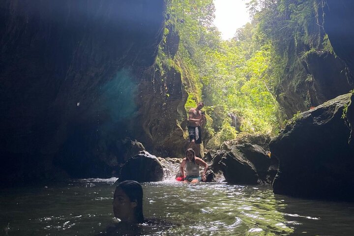 Cave, Waterfall and River Adventure in Charco Azul from San Juan