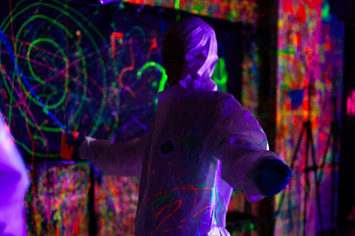 Glow in the Dark Splatter Paint Experience