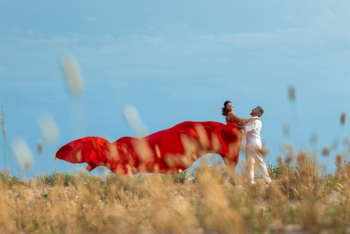 Port Camargue Flying Dress Photoshoot