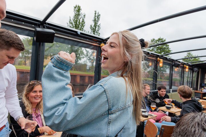 Groningen: Terrace Boat Experience with a Cozy Bar: 1 hour