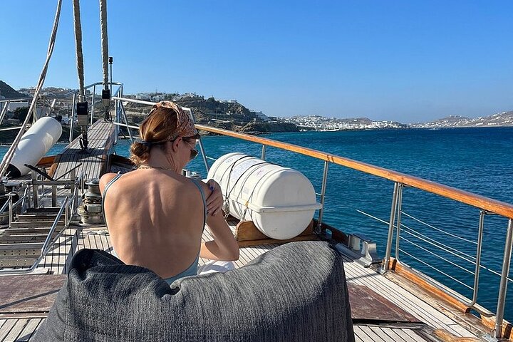 Mykonos Sail Cruise to Rhenia, Guided Tour of Delos, Lunch&Drinks