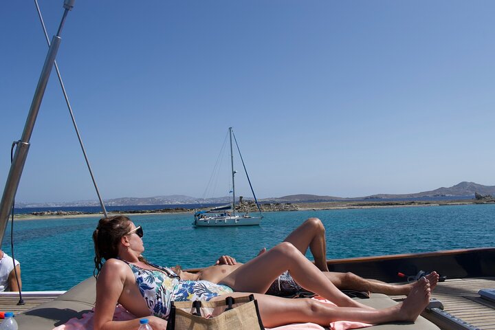 Mykonos Sail Cruise to Rhenia, Guided Tour of Delos, Lunch&Drinks