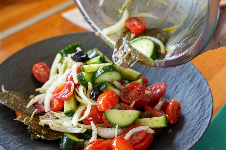 Santorini Cooking Lesson with Chef and a Bottle of Wine