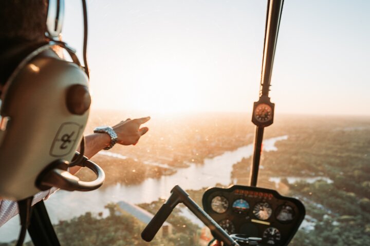Baptism flight by helicopter over Buenos Aires