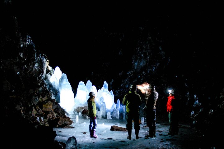 Ice Cave Lofthellir exploration - A permafrost Cave inside a magma tunnel.