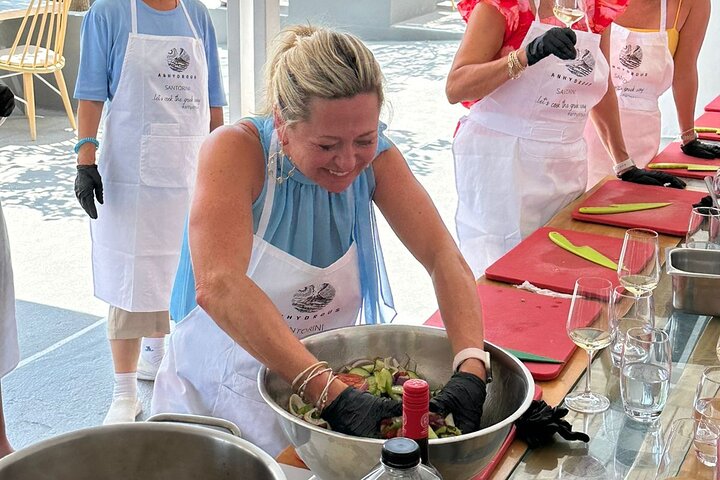 Santorini Private Cooking Class and Island Tour Experience