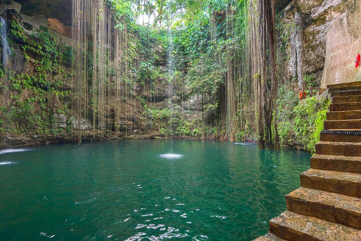 From Merida: Chichen Itza Tour, Izamal, Cenote Ik Kil and Food