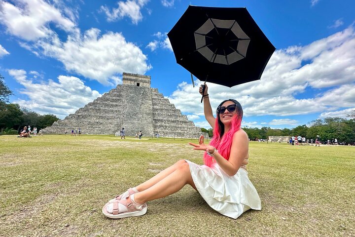 From Merida: Chichen Itza Tour, Izamal, Cenote Ik Kil and Food