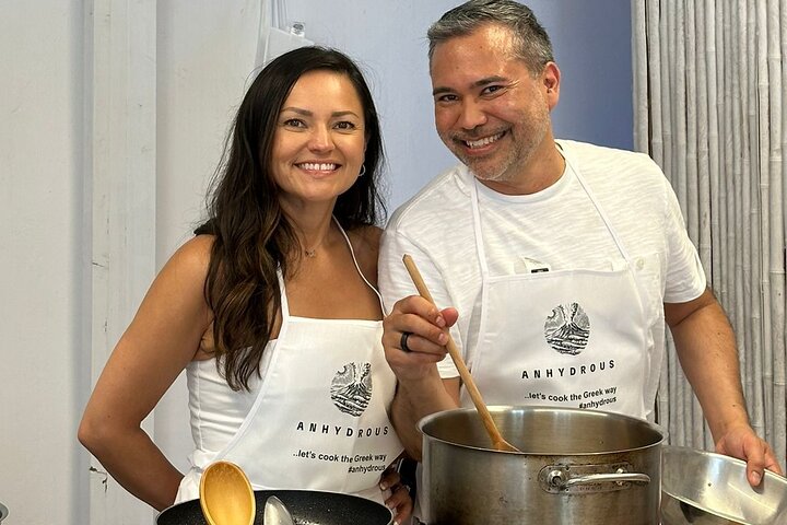 Santorini Private Cooking Class and Island Tour Experience