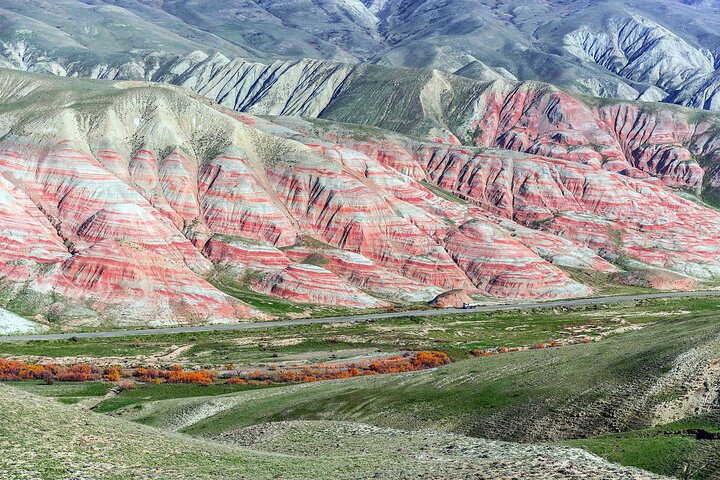 Candy Mountains, Pink Lake, Besh Barmag Dag, Bibiheybat Mosque
