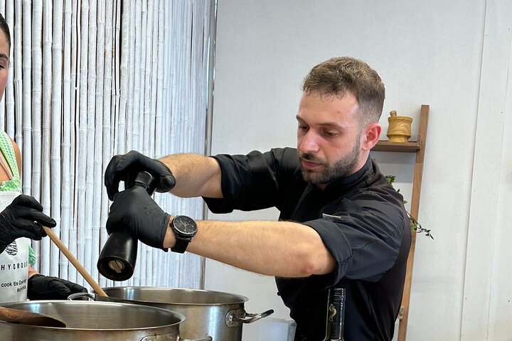 Santorini Private Cooking Class and Island Tour Experience