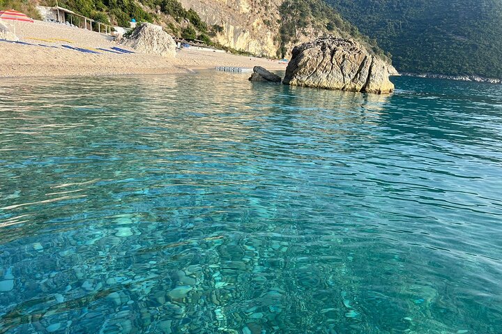 Saranda:Boat Tour to Kakome,Hidden Cave & Beaches,with snorkell.