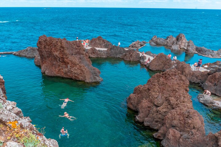 Porto Moniz, Seixal, Fanal Forest, Cliff Skywalk in Open Roof 4X4