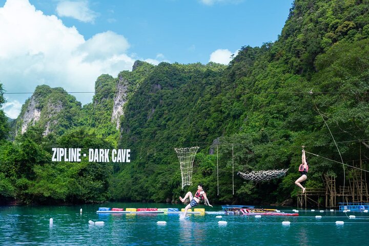 Zipline Dark cave & Paradise cave: Full-day Exploration