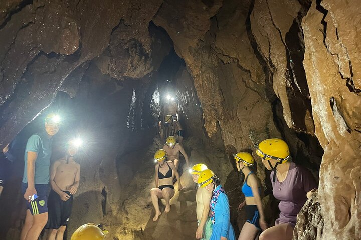 Zipline Dark cave & Paradise cave: Full-day Exploration
