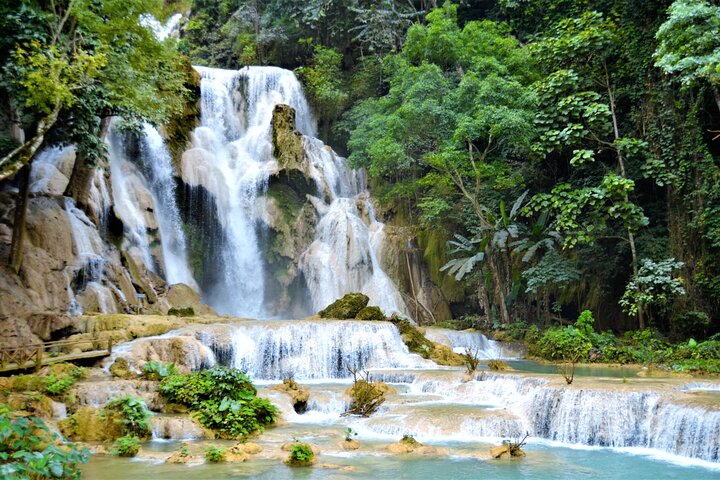 Kuang Si Waterfall, Tree Top Cafe, Ziplining with Lunch