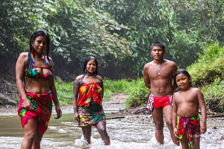Panama City Visit an Indian town Embera and waterfall with lunch