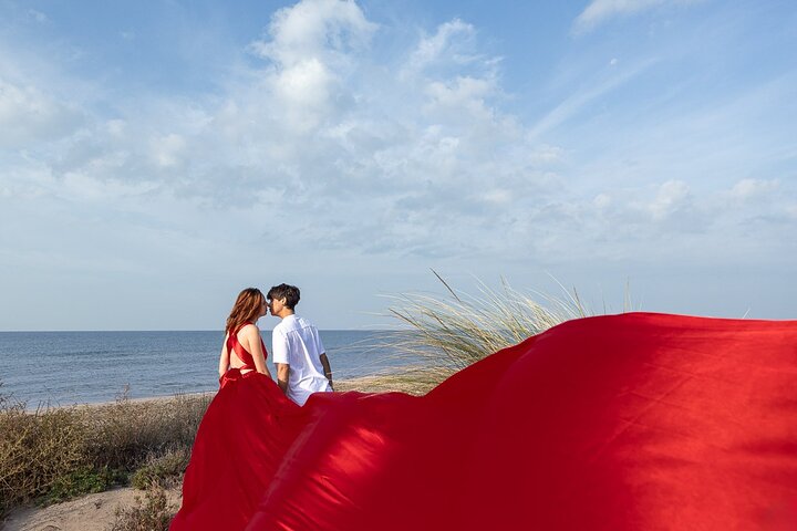 Port Camargue Flying Dress Photoshoot