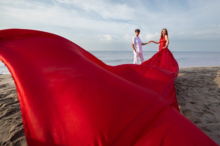 Port Camargue Flying Dress Photoshoot