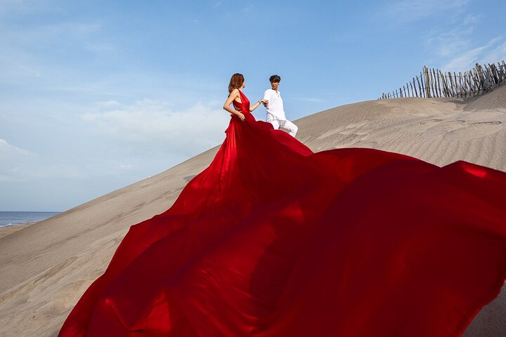 Port Camargue Flying Dress Photoshoot
