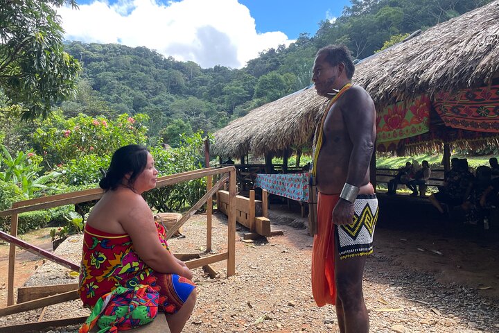Panama City Visit an Indian town Embera and waterfall with lunch
