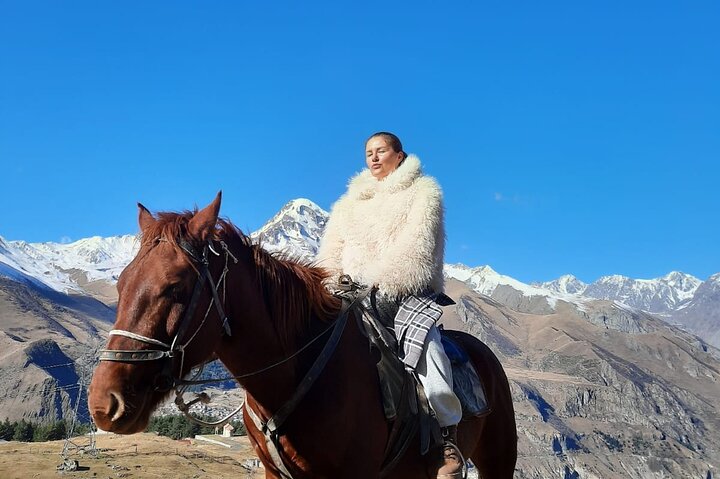 Horseback Riding Tour in Kazbegi to Elia Monastery (Easy)