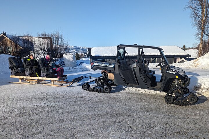 Snowmobile or UTV Safari in centrum of Alta city. close to harbor