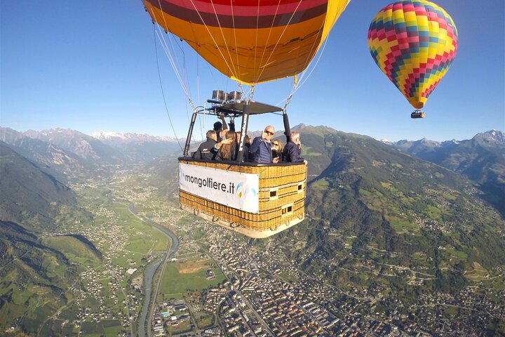 Aosta hot air balloon flight over the Alps with breathtaking views