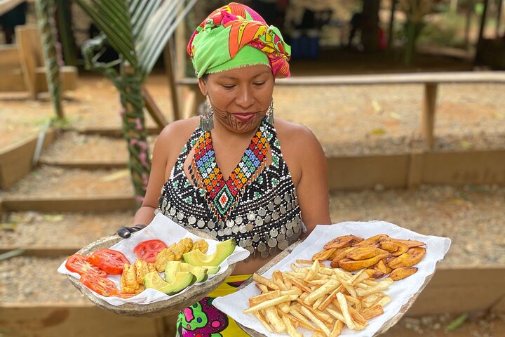 Panama City Visit an Indian town Embera and waterfall with lunch