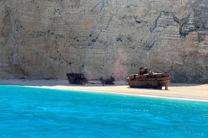 Zakynthos Shipwreck Beach with Blue Caves Land and Sea Tour