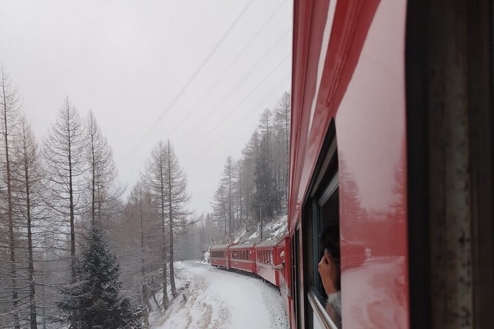 Bernina Red Train, Swiss Alps & St Moritz From Milan
