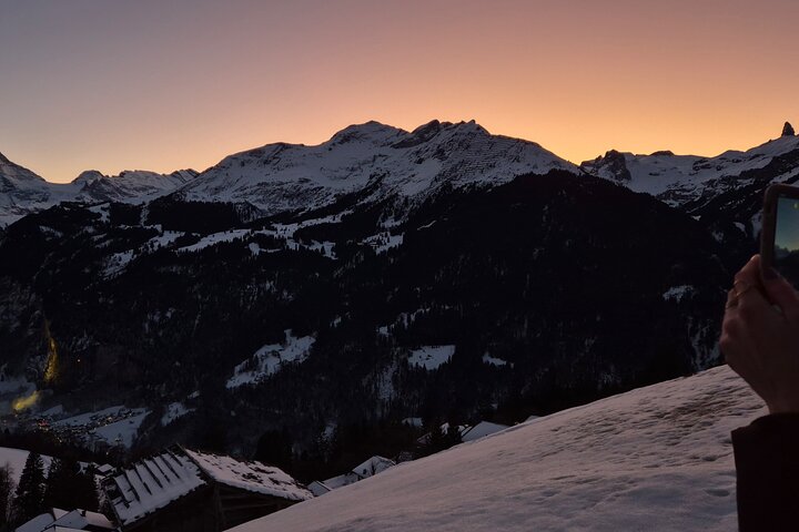 The best Sunset hike with Cheese Fondue