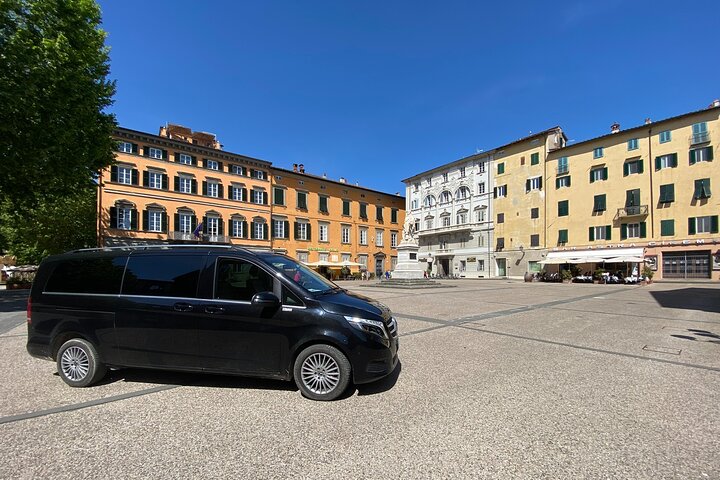 Lucca tour and Pisa Tower + WineTasting by van from Livorno Port