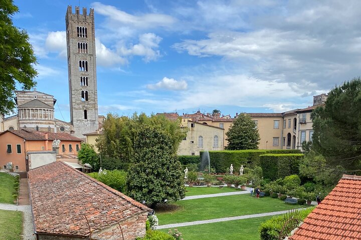 Lucca tour and Pisa Tower + WineTasting by van from Livorno Port