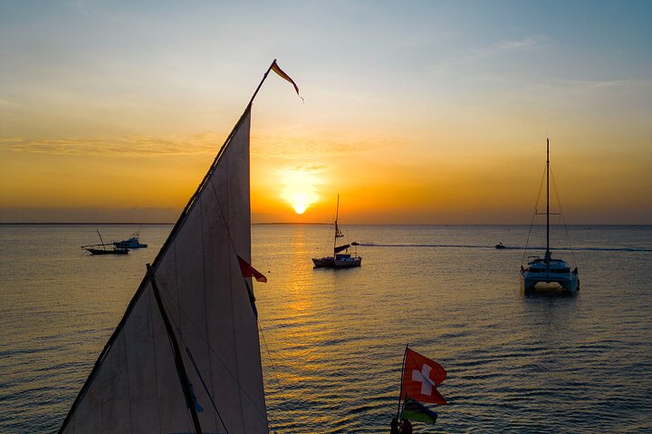 Exclusive private full-day Dhow sail & snorkel Mnemba sandbank
