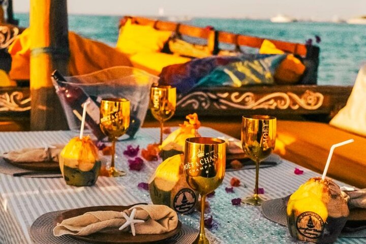 Exclusive private full-day Dhow sail & snorkel Mnemba sandbank