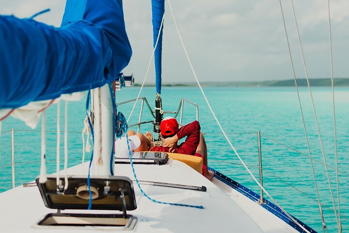 Sunset Sailing Tour in Bacalar with Outdoor Bar and Lunch