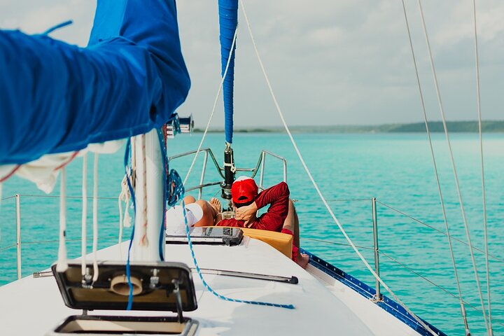 Sunset Sailing Tour in Bacalar with Outdoor Bar and Lunch