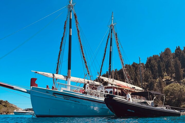 Full Day Cruise from Corfu in Classic Wooden Vessel, Swim & BBQ