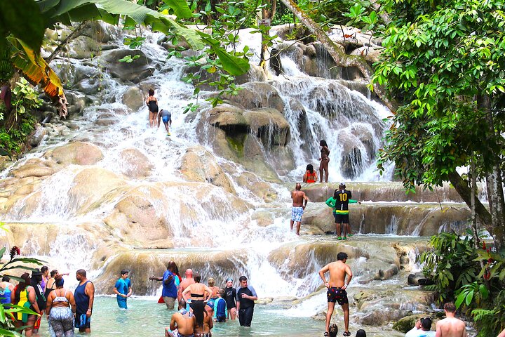 Dunn's River Park & Blue Hole Waterfall Combo from Montego Bay